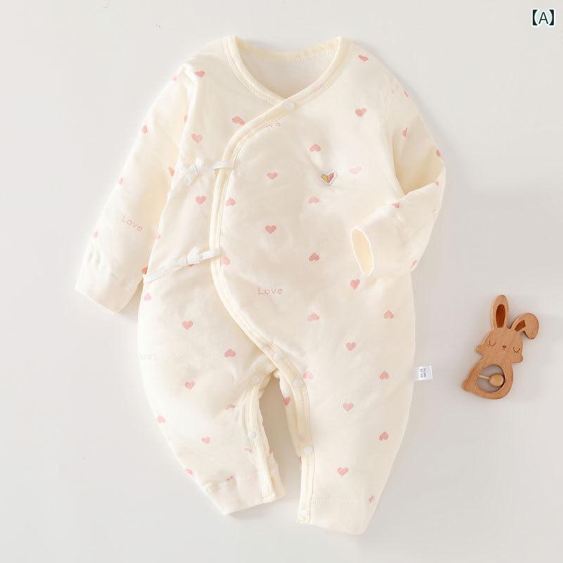ベビー服 春秋 ベビー ワンピース 薄手 コットンジャケット 40 g 骨なし 春秋 生 児 コットン ウェア 012ヶ月 ベビーロンパース ハイハイ 服 冬