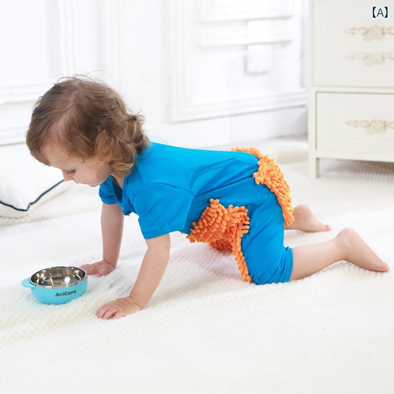 ベビー服　春秋 ハイハイ 服 ベビー オーバー オール 秋冬 春秋 長袖 モップ ワンピース フロア 膝 パ..