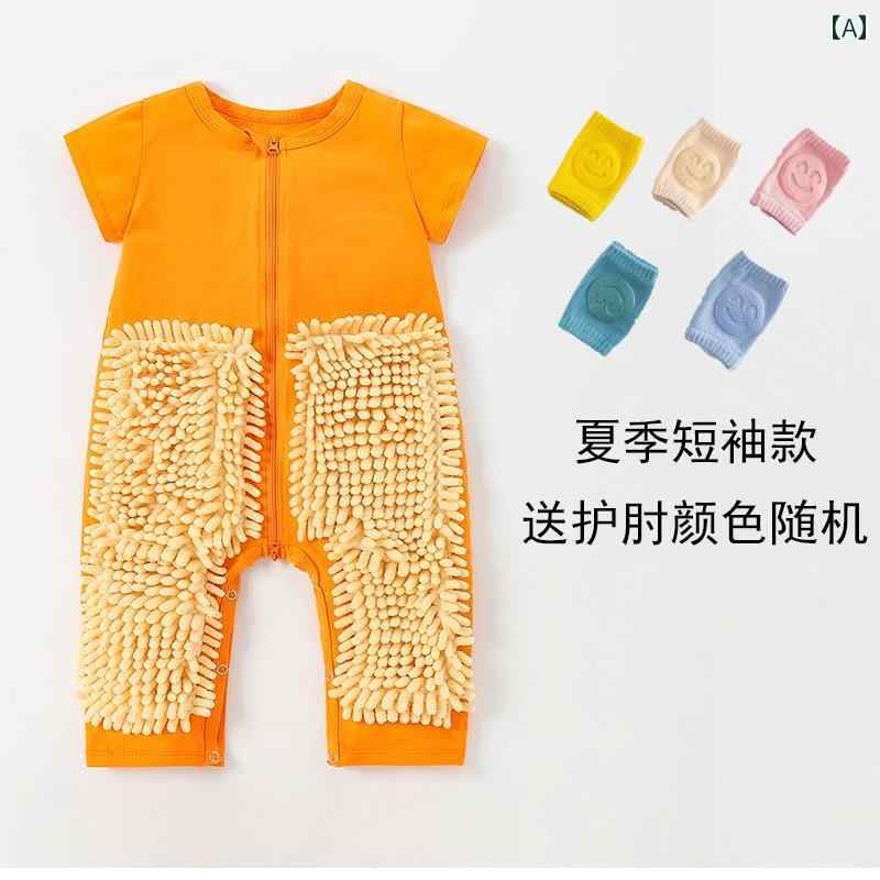 ベビー服　春秋 ブリ ティッシュ ネクスト Rtrx 夏用 ベビー モップ 付き クロール 服 汚れ 防止 ジャ..