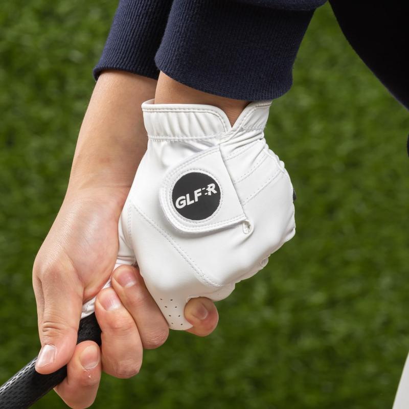 GLFR プレミアム シンセティック レザー ゴルフグローブ, 高耐久性, グリップ力, ホワイト