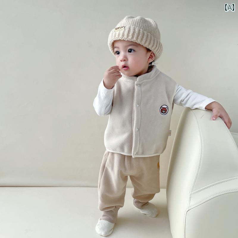 ベビー服 春秋 春秋 子供用 ベスト 赤ちゃんの 冬用 暖かい 男の子と 女の子 赤ちゃん用 裏起毛 ジャケット 013歳 子供服