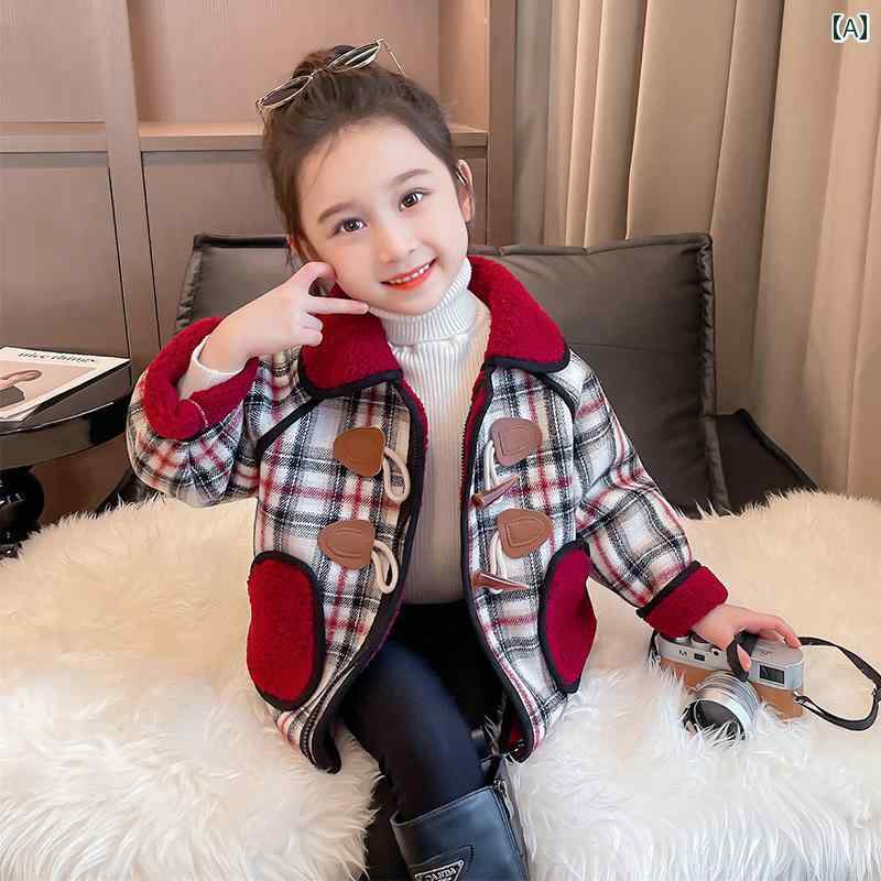 ベビー服 春秋 小さい 女の子 赤ちゃんの 春の 秋冬 ジャケット 子供服の スタイリッシュな 裏起毛の 厚手 ウール 1 コート 23歳 4