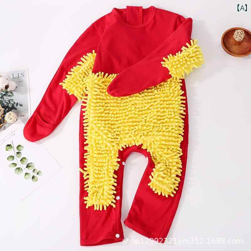 ベビー服　春秋 ベビー ハイハイ 服 膝 パッド ジャンプスーツ カバー 床 掃除 汚れ 防止 春秋 スタイ..