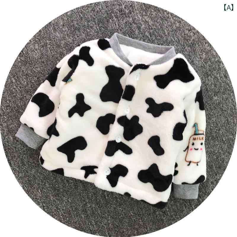 ベビー服 春秋 ベビー 綿入り 冬用 コート ジャケット トップ 新生児用 厚手 裏起毛 暖かい フランネル 綿
