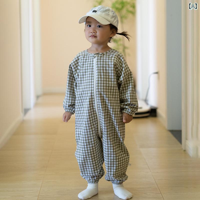 ベビー服　春秋 赤ちゃんの ハイハイ 服 夏用 赤ちゃん用 屋外用 汚れ 防止 モップ 掛け ジャンプスー..