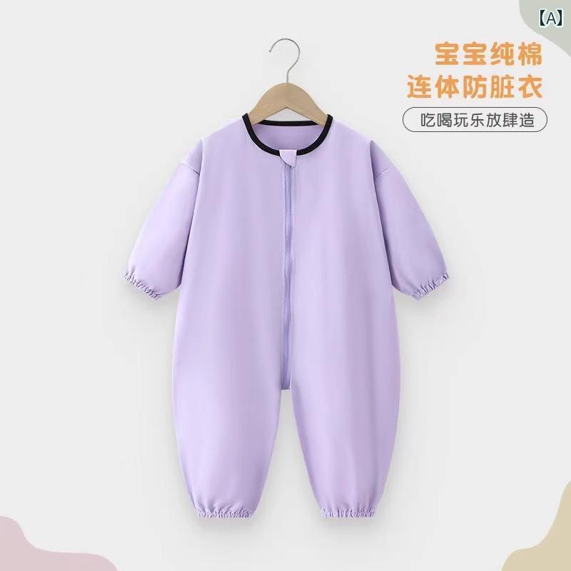 ベビー服　春秋 ベビー モップ ハイハイ用 服 汚れ 防止 ジャンプスーツ オーバー オール 床 拭き 膝 ..