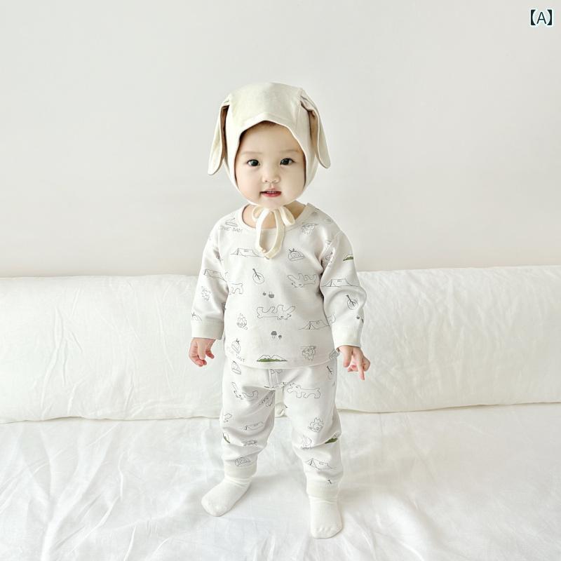 ベビー服　春秋 ベビー 秋服 セット 春秋冬 長袖 レイヤリング シャツ 子供用 下着 ツーピース 男の子 ..