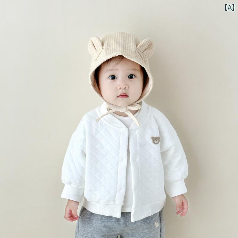 ベビー服 春秋 子供用 春秋冬用小 ジャケット ベビー キルティング 暖かい カーディガン 男の子と 女の子 綿 アウトドア ウェア 長袖 トップス