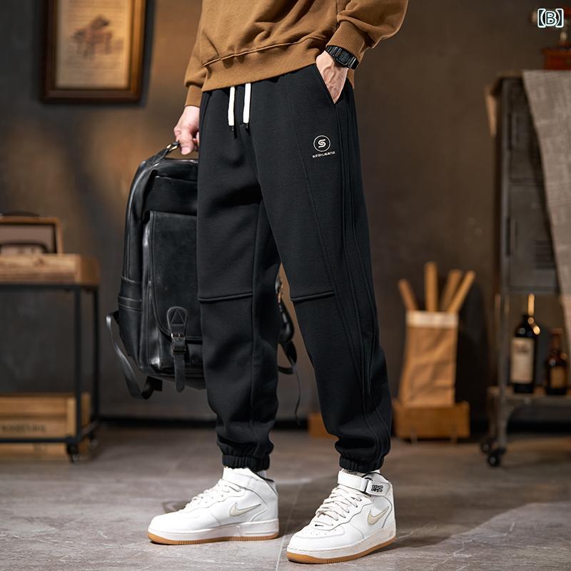 メンズ ズボン 厚手 な スウェットパンツ メンズ 秋冬 2024 ゆったり ヘビーウェイト スポーツ カジュアル ロング パンツ