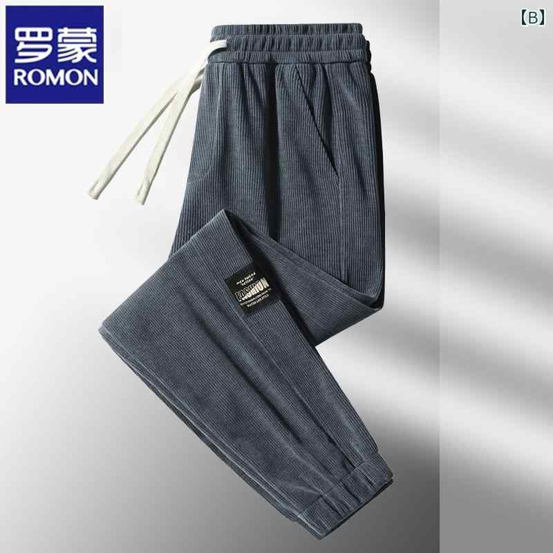 メンズ ズボン 厚手 ロモン スポーツ パンツ メンズ 春秋 スタイル 裏起毛 厚手 大きいサイズ メンズカジュアル 秋冬