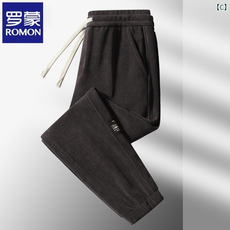 メンズ ズボン 厚手 ロモン スポーツ パンツ メンズ 春秋 スタイル 裏起毛 厚手 大きいサイズ メンズカジュアル 秋冬