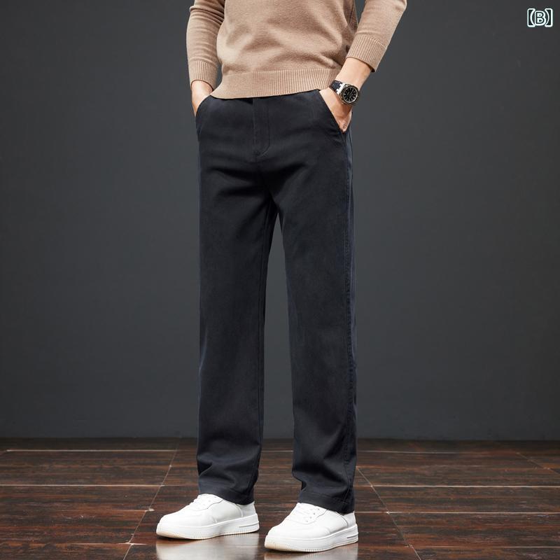 メンズ ズボン 厚手 2025 春秋 メンズカジュアル パンツ ストレート ビジネス 夏 スポーツ メンズパンツ ズボン