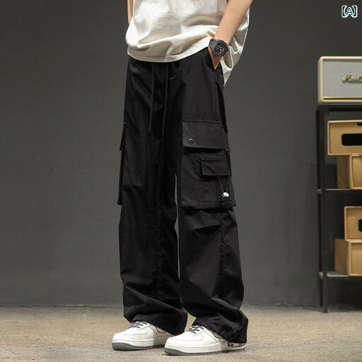 メンズ ズボン 厚手 Jeanswest アメリカン ブラック カジュアル パンツ メンズ 夏 2025 ゆったり ストレート ワークウェア ワイド レッグ パラシュートパンツ ボーイズ メンズ ズボン 厚手 Jeanswest アメリカン ブラック カジュアル パンツ メンズ 夏 2025 ゆったり ストレート ワークウェア ワイド レッグ パラシュートパンツ ボーイズ