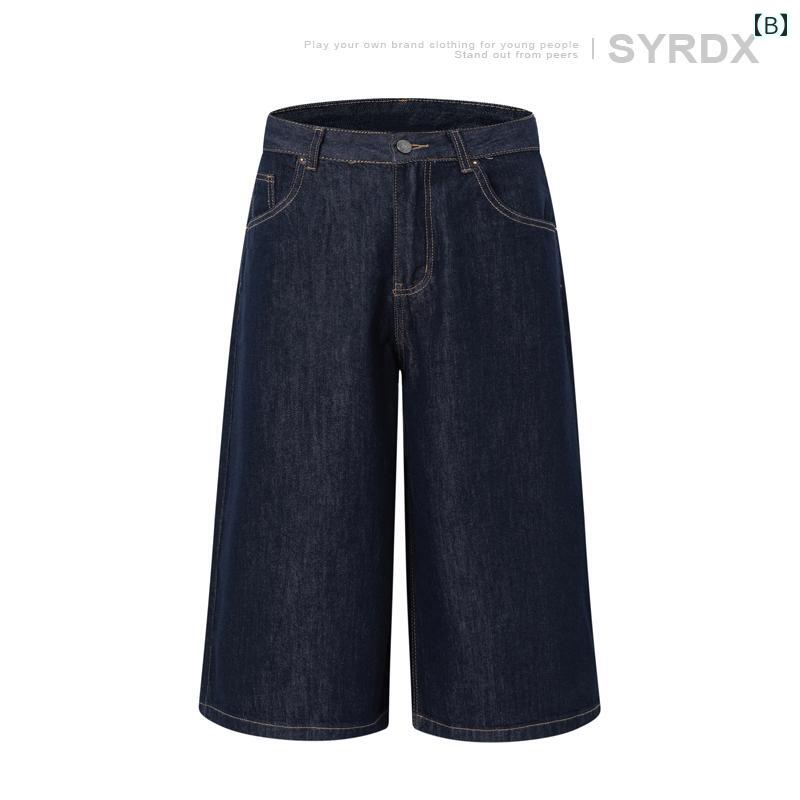 デニム　ショートパンツ　メンズ 水曜日 定休日 ウォッシュドデニム 生 牛 アメリカン デニムショーツ メンズ ストレート 2025 クロップドパンツ