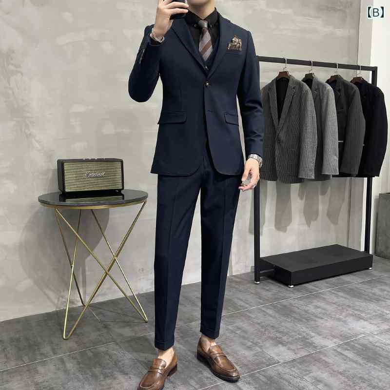 スーツ　セットアップ　ブルー Saretera 新郎 結婚式 スーツ メンズ スリム ドレス ビジネス プロ フォーマル カジュアル ジャケット
