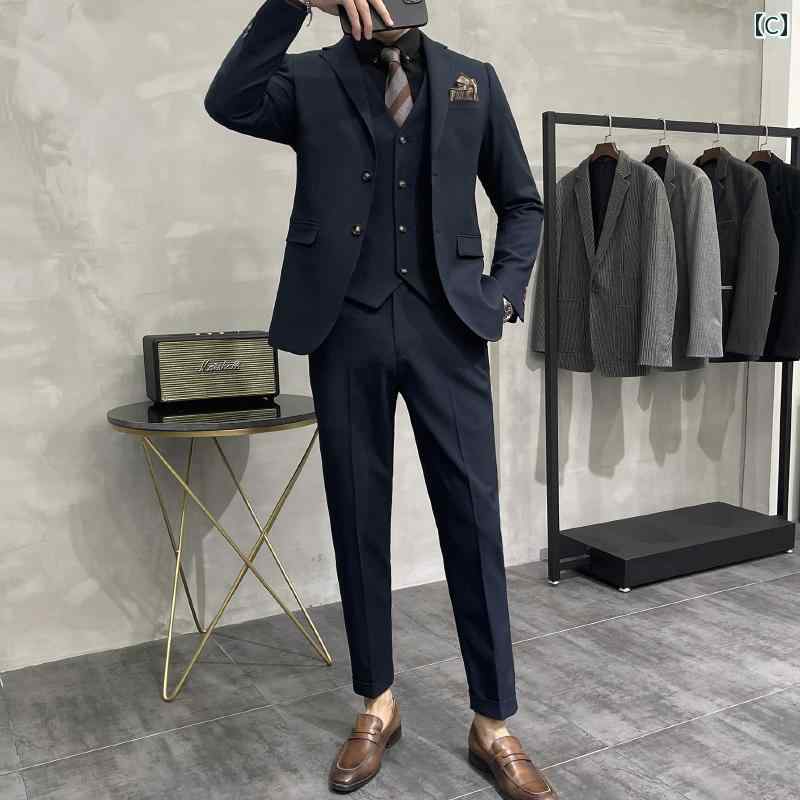 スーツ　セットアップ　ブルー Saretera 新郎 結婚式 スーツ メンズ スリム ドレス ビジネス プロ フォーマル カジュアル ジャケット