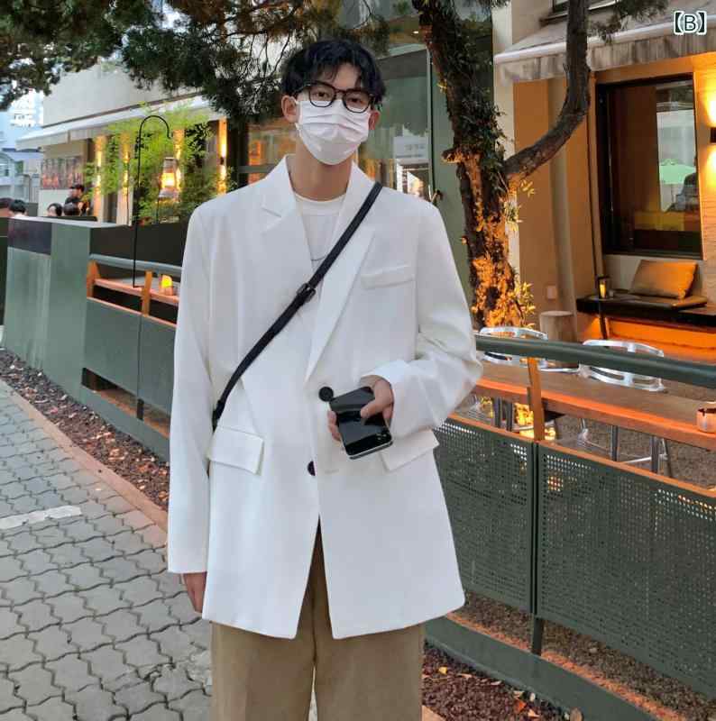 スーツ　セットアップ　ブルー ストレート ショルダー クリーン フィット アボカド グリーン ショルダーパッド スーツ ジャケット メンズ ハイエンド 男性