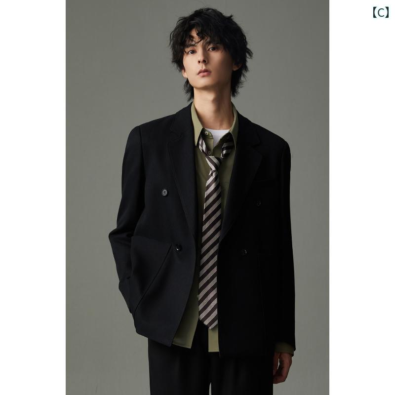 スーツ　セットアップ　ブルー 【 収納】 高級 ツイル カジュアル スーツ メンズ ゆったり 2025 春 通勤 ジャケット