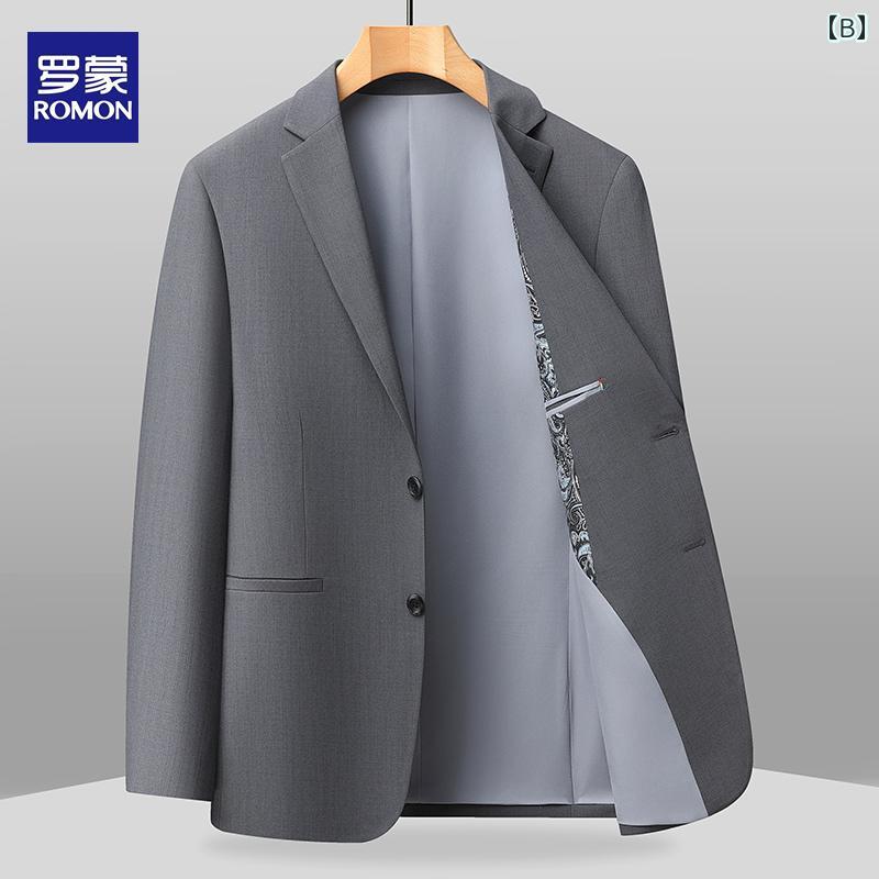 スーツ　セットアップ　ブルー ロモン スーツ 春夏 薄手 ニット しわ 防止 2025 新型ノー アイロン チェック 柄 ビジネス カジュアルノー ジャケット