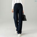 スーツ セットアップ ブルー ウール ストレート パンツ レディース ドレープ ネイビーブルー 夏 春 通勤 細身 スーツ スリム ロング カジュアル