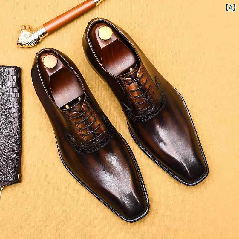 ビジネスシューズ　革靴　メンズ 英国 メンズ ビジネス フォーマル 革靴 革 ポインテッドトゥ オックス..