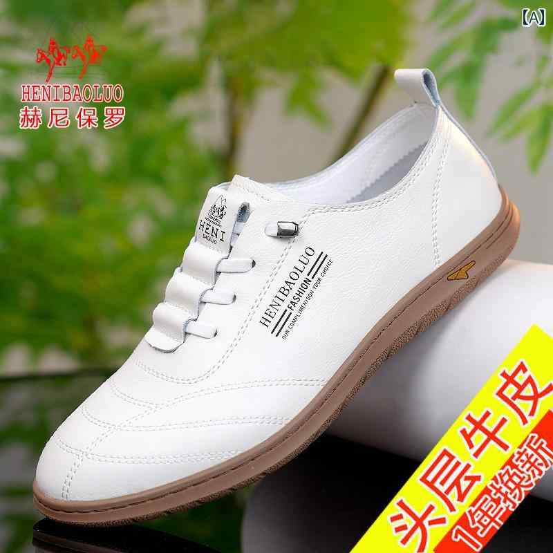 ビジネスシューズ　革靴　メンズ ヘニ ポール メンズカジュアル レザーシューズ 革 通気性 2025夏の 高..