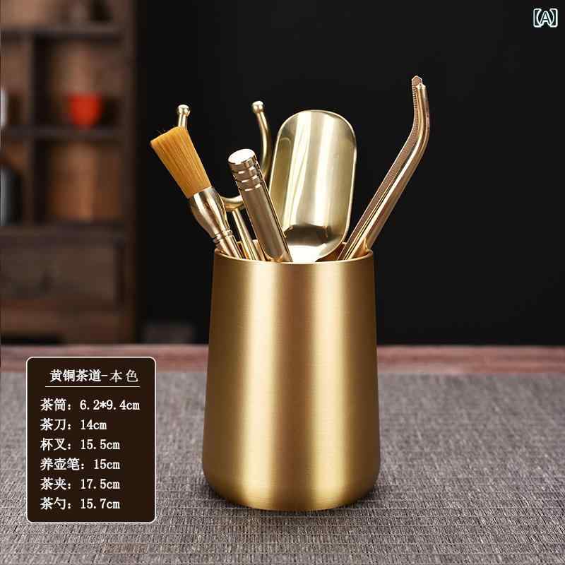 ティーセット　茶道具　茶器 茶道 6 紳士 真鍮 カンフー 茶器 アクセサリー セット 茶の 抽出 ツール ..