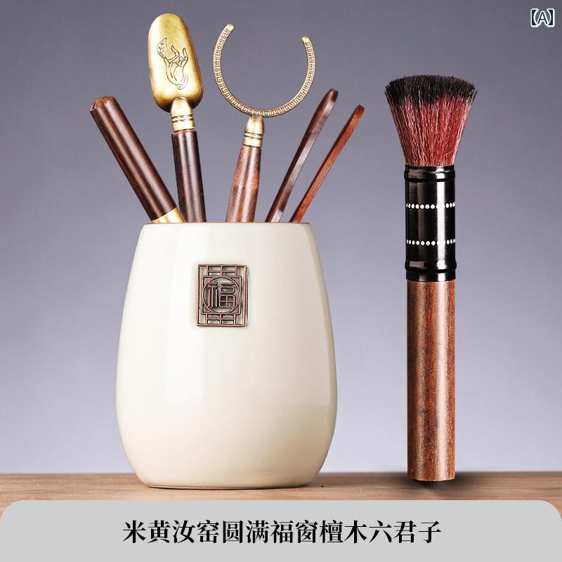 茶道具　セット　茶道 茶道 六 君子 黒檀 セット 茶器 クリーニング 高級 茶 卓 芸 スペアパーツ ツー..