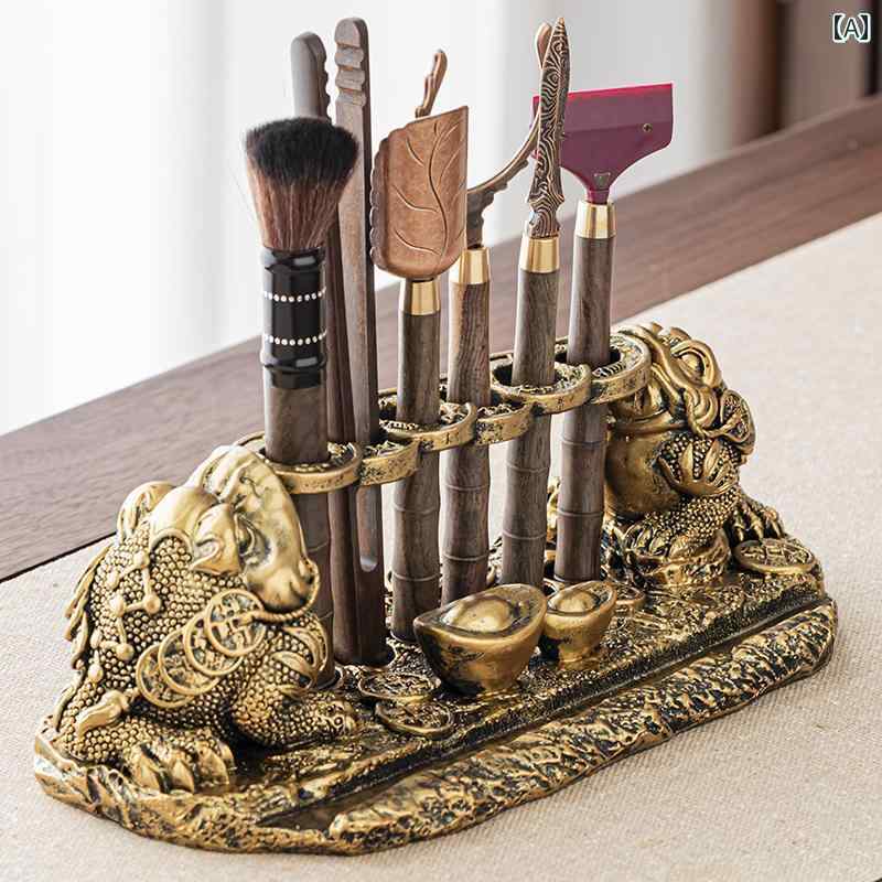 茶道具　セット　茶道 幸運の 金 ヒキガエル 茶道 6 紳士 セット カンフー 茶器 ティー クリップ ティ..