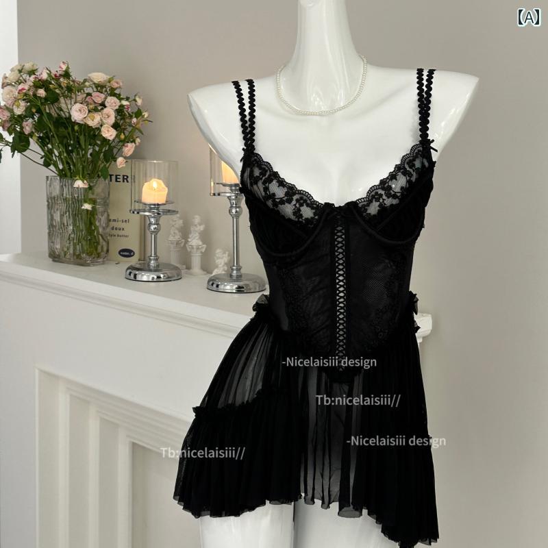 Vネック　レース　レディース Nicelaisiii レースの な スタイル スチール リング サスペンダー スカー..