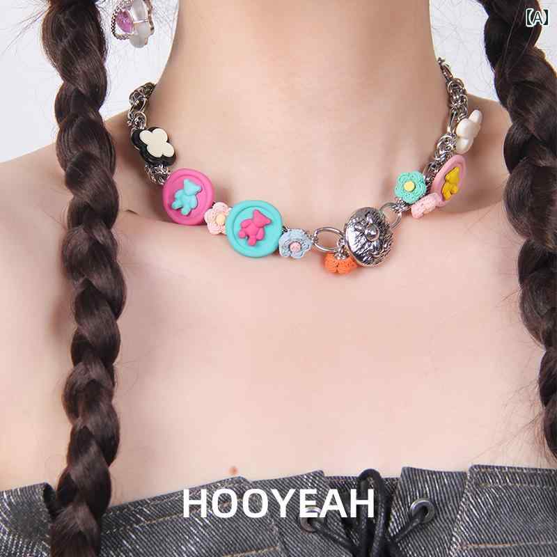 Y2K チョーカー　ネックレス　レディース HOOYEAH ドーパミン ベア スイート クール ホット ガール チ..