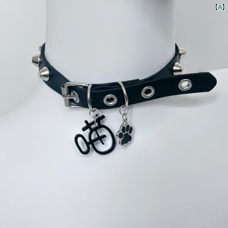 Y2K チョーカー　ネックレス　レディース の かわいい サブカルチャー ダークキャット ネックレス Y2K ホーム スタイル ソフト チョーカー カラー