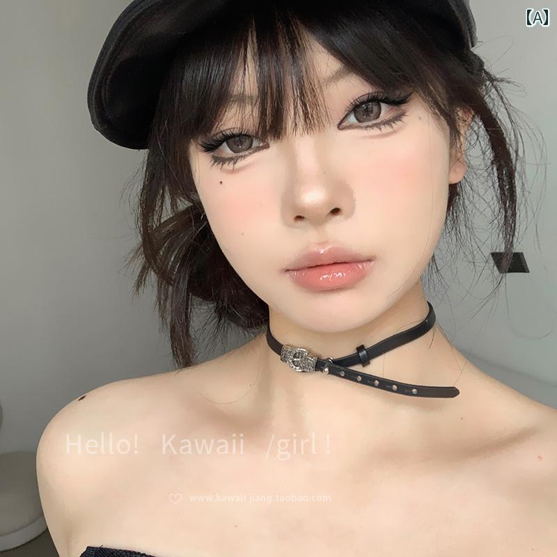 チョーカー　アクセサリー　レディース パンク ダーク ベルトバックル ネックレス ホット ガール ブラック 鎖骨 チェーン スウィート クール ハイエンド チョーカー