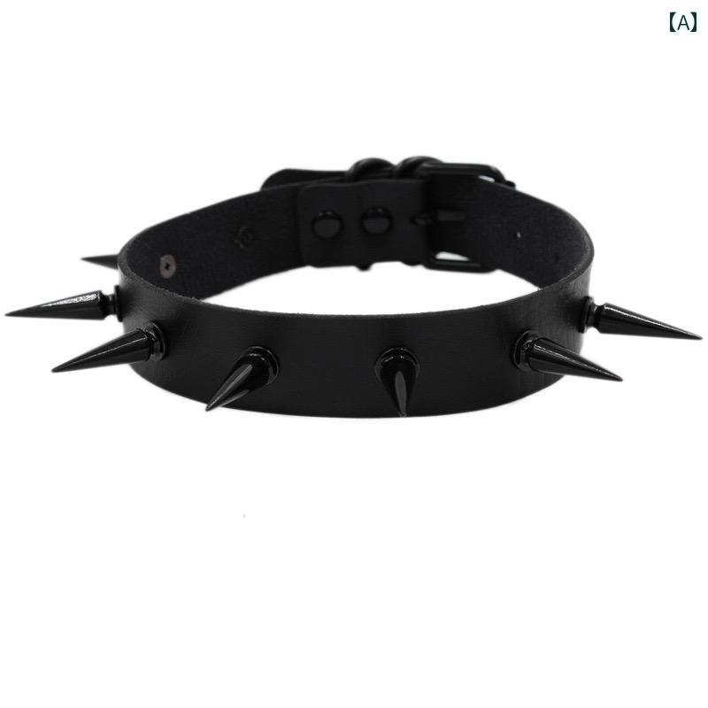 チョーカー　アクセサリー　レディース 27 Studio 黒と 赤の コントラスト レザーチョーカー スタッズ ..