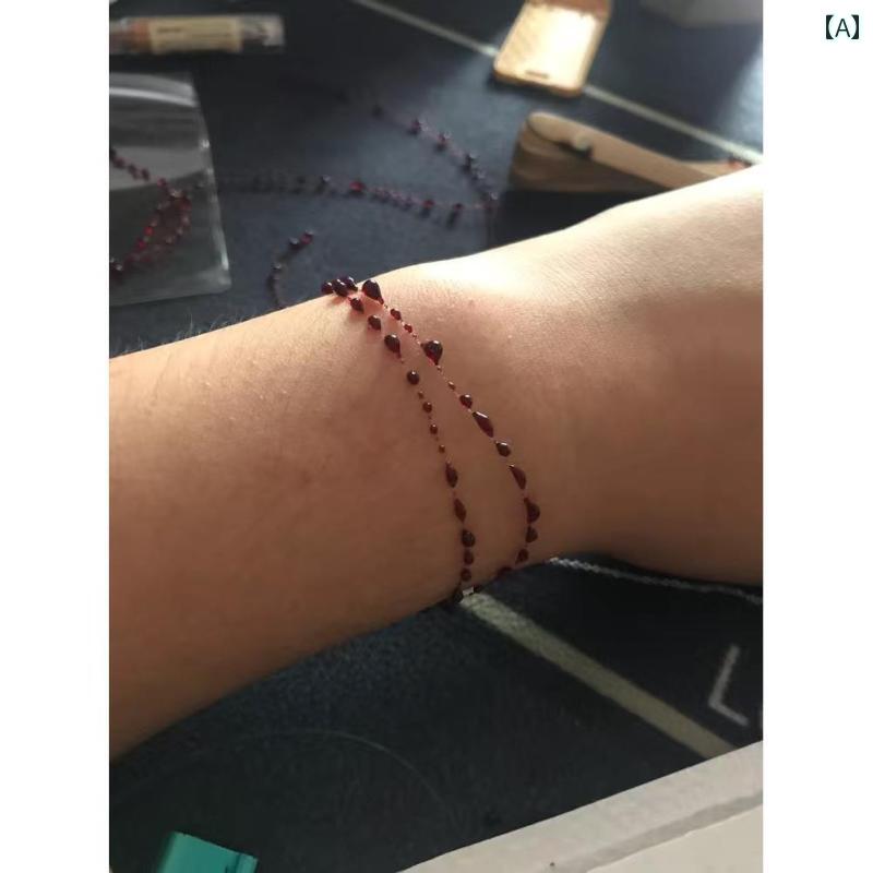 チョーカー　アクセサリー　レディース 系 ブレスレット サブカルチャー Y2K 調節可能 血 滴型 チョーカー ネックレス ゴシック ダークな スタイル