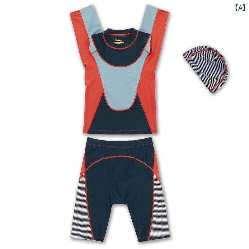 水着　子供用　かわいい 男の子 スプリット プロ トレーニング レーシング 水着 スーツ スポーツ 速乾 ..