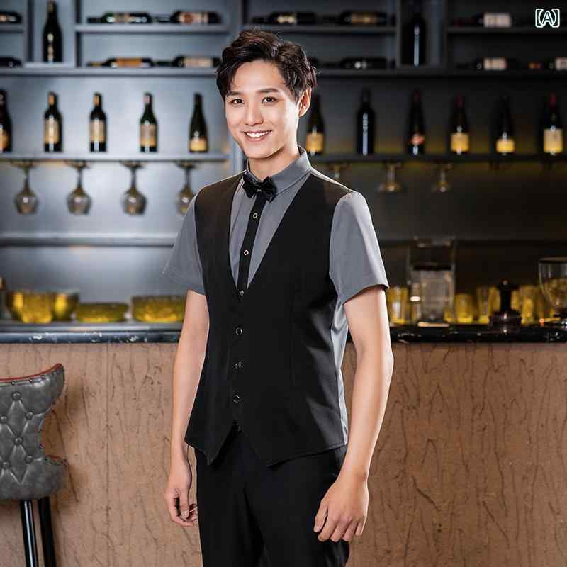 レディース　制服　スーツ KTV 足 湯 ウェイター 作業着 夏 スーツ ホテル ハウス キーパー 半袖 ナイ..