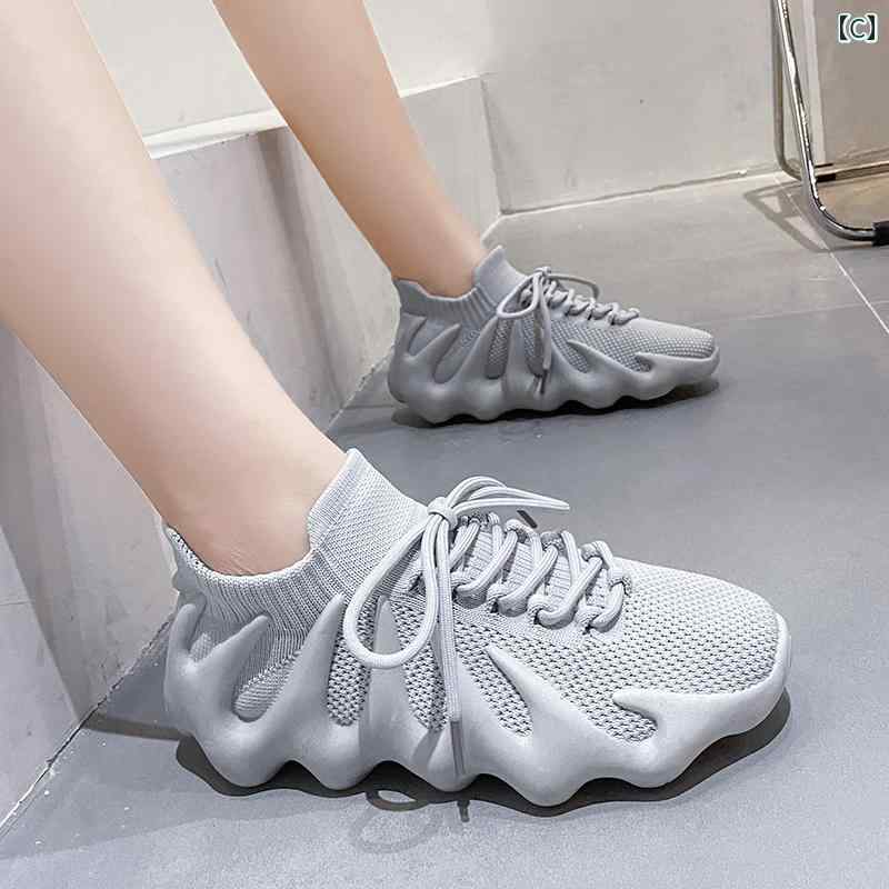 レディース ソックス シューズ レディース 黒の メッシュ ワークシューズ タコの カジュアル シューズ 通気性の ある 女性用 スポーツ ソフト ソールの ソックス