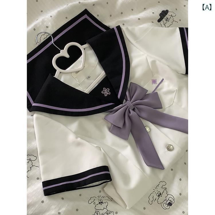 スーツ　ツーピース　レディース Xiaoxun JK セーラー 服 夏 ウエスト ベーシックスタイル 制服 カレッジ スタイル スーツ