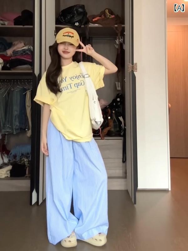 ニット　ツーピース　レディース 女の子 韓国 カジュアル ファッション スポーツ スーツ 夏の マッチング レディースの 完全な セットを 着用