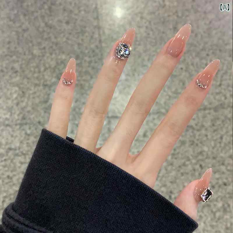 ネイル アート パッチ ウサギのの ウェアラブル ネイル 2025 高級 Zhenhuan ヌード ホワイト キャット..