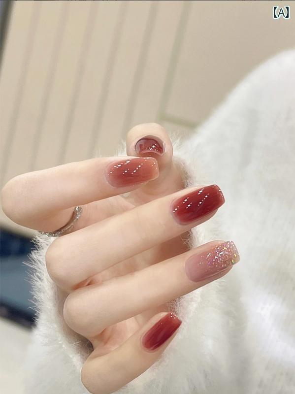 ネイル アート パッチ 沙 花 桃 花は 童話を 夢に 醸造 し 氷のように 透明で しっとりと した ネイルアート 完成 品 つけ 爪 な 取り外し 可能で 着用 可能