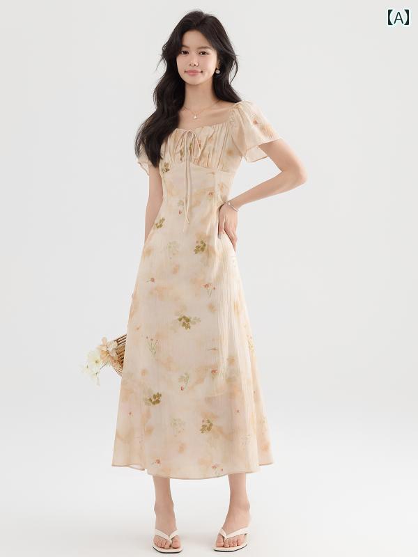 メンズ カジュアル ジャケット Mo Ningの 夏の なの 優しい スクエアネックの チャイナ風 シンプル アンティーク 半袖 ドレスの 女性用