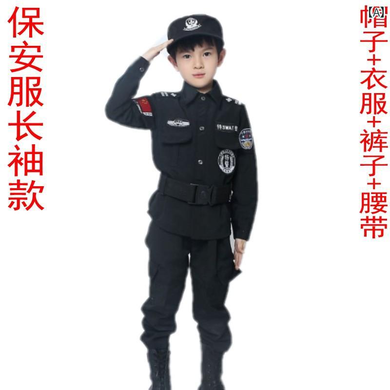 子供服　コスチューム 子供の 日の 専門的な 職業 体験 衣装 セキュリティ 検査 官の 財産 パフォーマンス