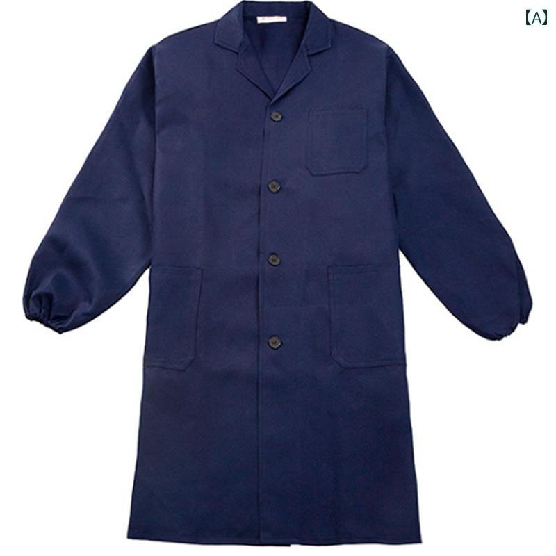 作業着 ワーク ウェア 拡大 厚く 耐摩耗の 青い コート 長袖 作業着 取り扱い 飼育 服 作業 場の 労働 保護 半袖