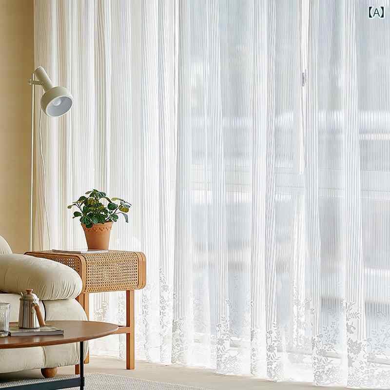 レース　カーテン　おしゃれ フランスの 軽い 高級 ブラインド 仕上げの カーテン 年 バルコニー 出窓 ..