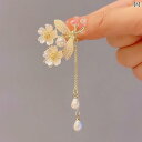 タッセル フリンジ 飾り 精巧 森の フェアリーの パールの 花の 小さい ヘア ピン レディース タッセル サイド バング クリップ ダックビル 夏