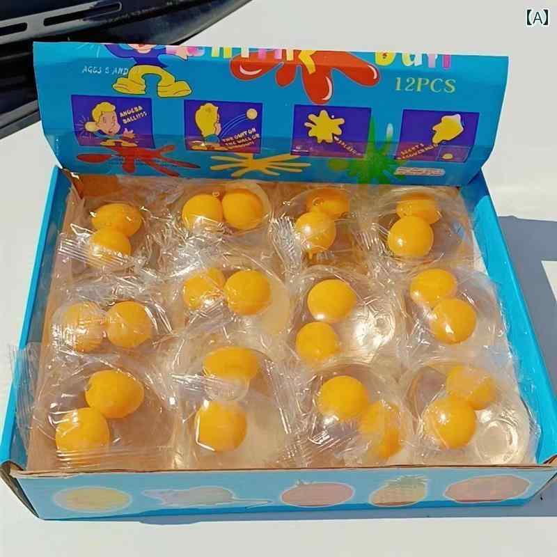 おもちゃ かわいい 卵 透明で リアルな 卵 柔らかい 接着剤 二 重 黄身 トリッキーな つまみ 遊び カジュアル 投げ リラクゼーション おもちゃ 子供の