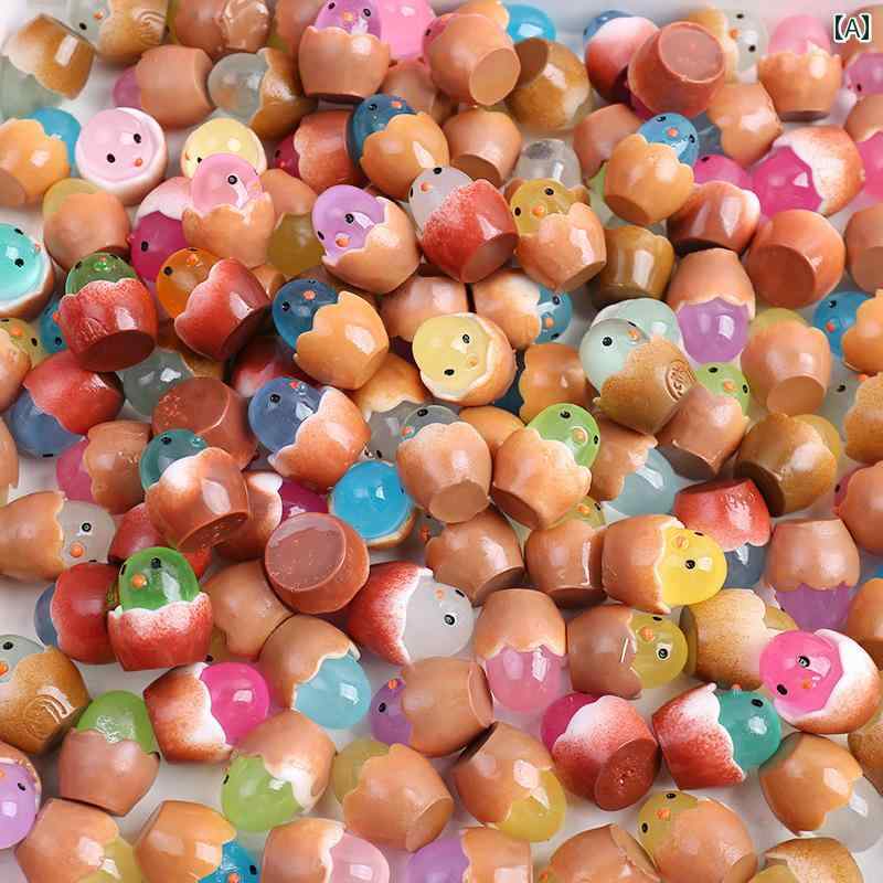 おもちゃ　かわいい　卵 かわいい 光る 卵 ワッフル ひび割れ チキン di 樹脂 ジュエリーアクセサリー 子供の おもちゃの 装飾品 おもちゃ ギフト
