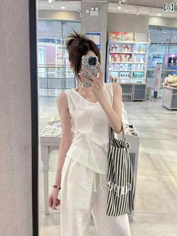 キャミソール　タンクトップ　レディース 竹の 葉の 綿の I 字型の 小さい ベスト 夏の スポーツ カジ..